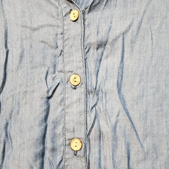 J. Gee Dress Womens Medium Blue Denim Shirt Dress Lyocell Collar Button Front - Picture 7 of 9